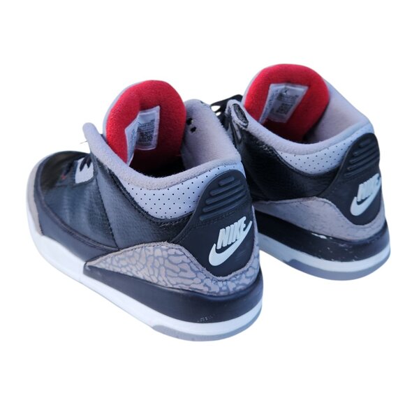 Nike Jordan 3 Retro Black Cement Red Grey DM0966-010 2.5Y Sneaker Shoes - Picture 7 of 10
